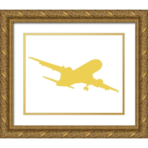 Lets Jet 1 Gold Ornate Wood Framed Art Print with Double Matting by Allen, Kimberly