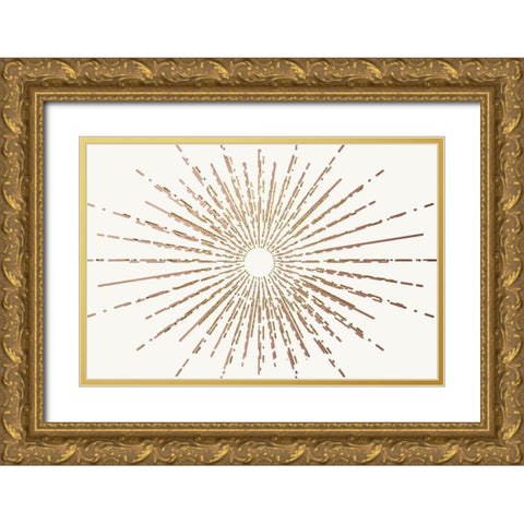 Vintage Burst 2 Gold Ornate Wood Framed Art Print with Double Matting by Kimberly, Allen