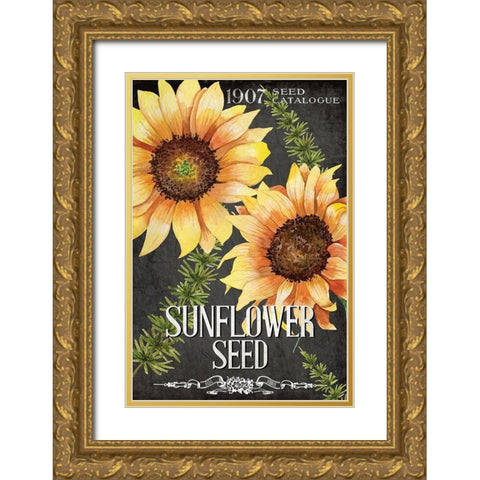 Sunflower Seed Gold Ornate Wood Framed Art Print with Double Matting by Allen, Kimberly