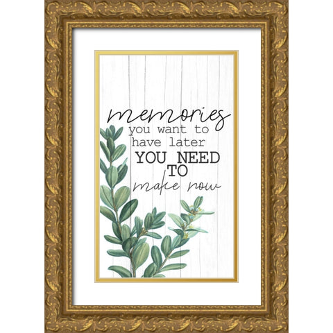 Memories v3 Gold Ornate Wood Framed Art Print with Double Matting by Allen, Kimberly