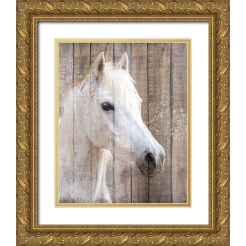 Painted White Gold Ornate Wood Framed Art Print with Double Matting by Allen, Kimberly