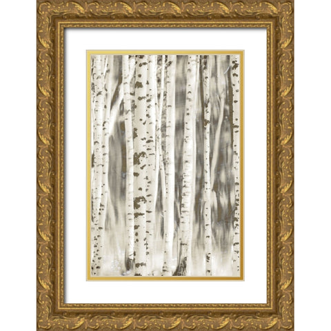 Birches 2 Gold Ornate Wood Framed Art Print with Double Matting by Allen, Kimberly