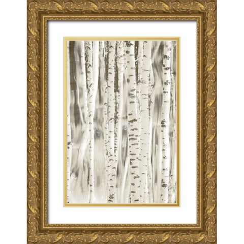 Birches 3 Gold Ornate Wood Framed Art Print with Double Matting by Allen, Kimberly