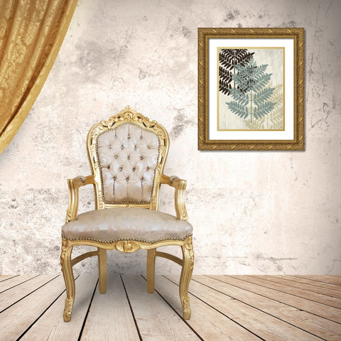 Fern 1 Gold Ornate Wood Framed Art Print with Double Matting by Allen, Kimberly