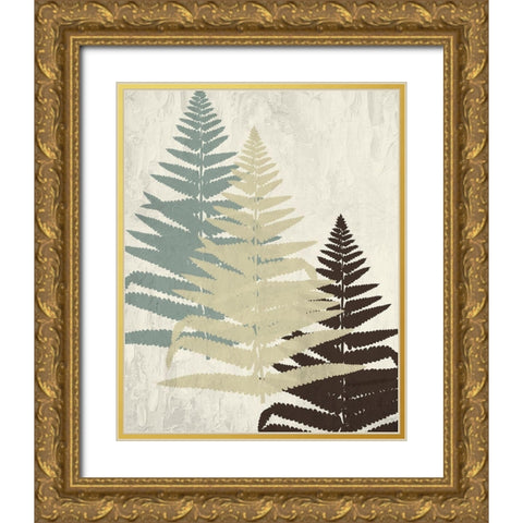 Fern 2 Gold Ornate Wood Framed Art Print with Double Matting by Allen, Kimberly