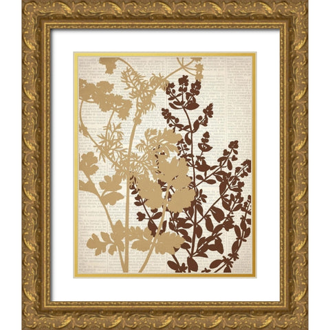 Newspaper 1 Gold Ornate Wood Framed Art Print with Double Matting by Allen, Kimberly