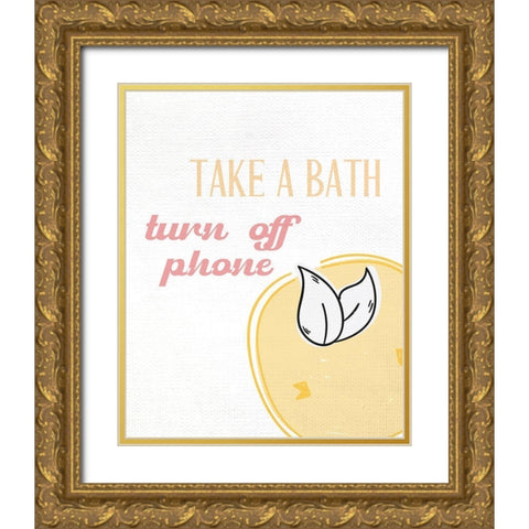 Self Care Menu 2 Gold Ornate Wood Framed Art Print with Double Matting by Allen, Kimberly