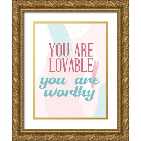 Positive Affirmations 1 Gold Ornate Wood Framed Art Print with Double Matting by Allen, Kimberly