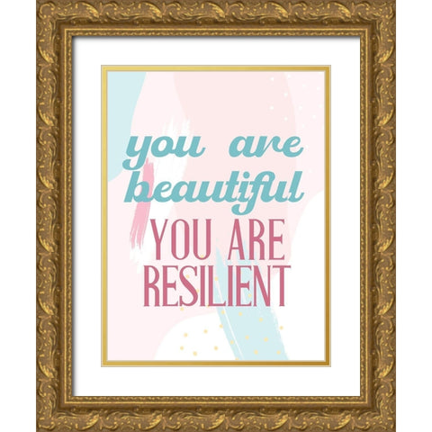 Positive Affirmations 4 Gold Ornate Wood Framed Art Print with Double Matting by Allen, Kimberly