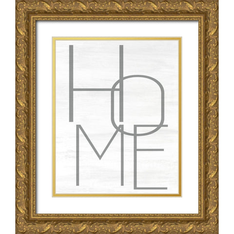 HOME Gold Ornate Wood Framed Art Print with Double Matting by Allen, Kimberly