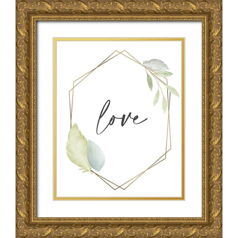 Minty 5 Gold Ornate Wood Framed Art Print with Double Matting by Allen, Kimberly
