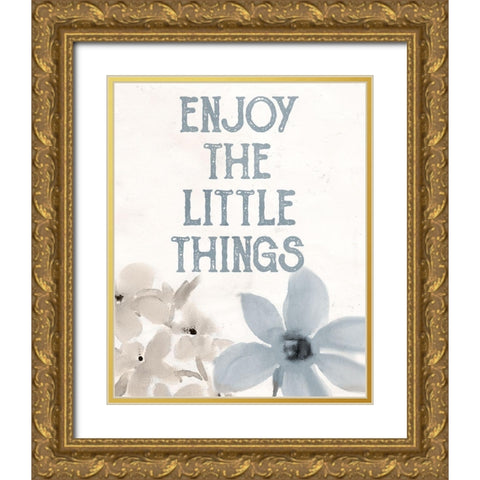 Spring Blue 3 Gold Ornate Wood Framed Art Print with Double Matting by Allen, Kimberly