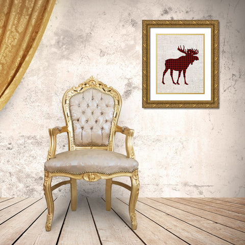 Little Man Plaid 1 Gold Ornate Wood Framed Art Print with Double Matting by Allen, Kimberly