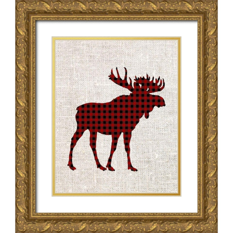 Little Man Plaid 1 Gold Ornate Wood Framed Art Print with Double Matting by Allen, Kimberly