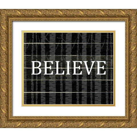 Believe Aspens Gold Ornate Wood Framed Art Print with Double Matting by Allen, Kimberly