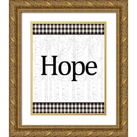Joy Peace Hope 3 Gold Ornate Wood Framed Art Print with Double Matting by Allen, Kimberly