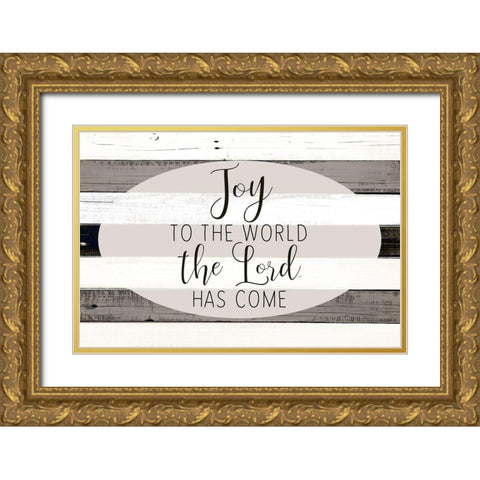 Joy to the World Gold Ornate Wood Framed Art Print with Double Matting by Allen, Kimberly