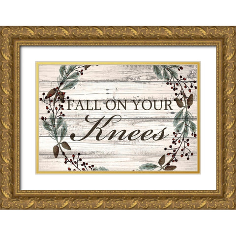 Fall on Your Knees Gold Ornate Wood Framed Art Print with Double Matting by Allen, Kimberly