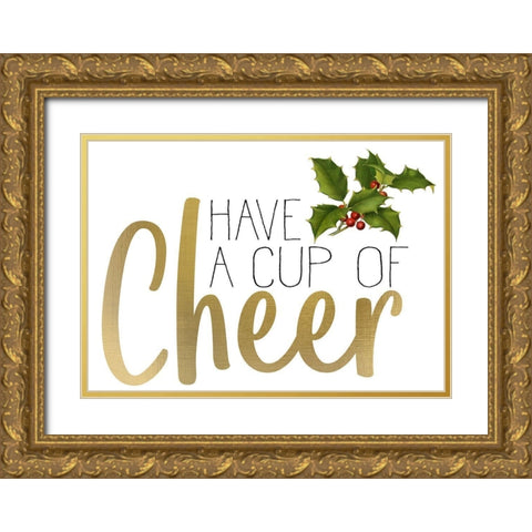 Christmas Cheer 1 Gold Ornate Wood Framed Art Print with Double Matting by Allen, Kimberly