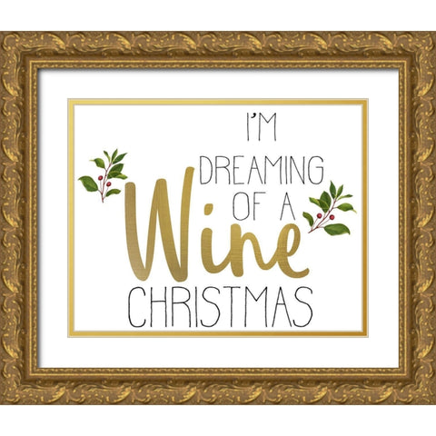 Christmas Cheer 3 Gold Ornate Wood Framed Art Print with Double Matting by Allen, Kimberly