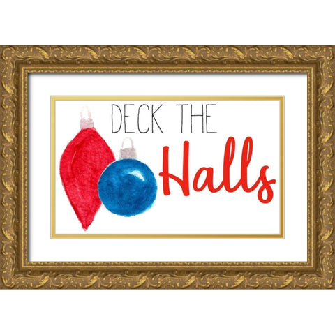 Christmas Time 3 Gold Ornate Wood Framed Art Print with Double Matting by Allen, Kimberly