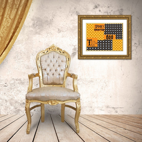 BOO Gold Ornate Wood Framed Art Print with Double Matting by Allen, Kimberly