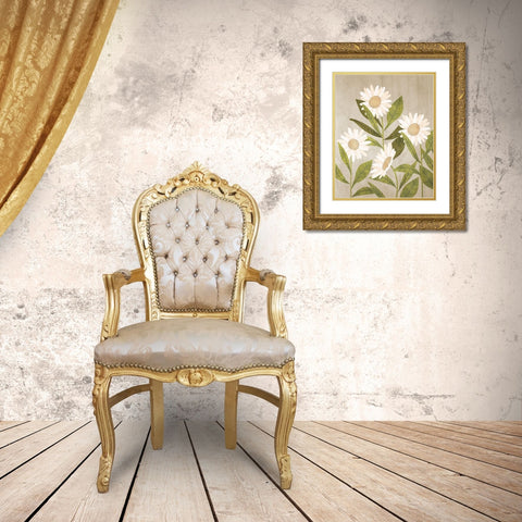 Daisies 1 Gold Ornate Wood Framed Art Print with Double Matting by Allen, Kimberly