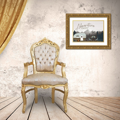 Roam Adventure Gold Ornate Wood Framed Art Print with Double Matting by Allen, Kimberly
