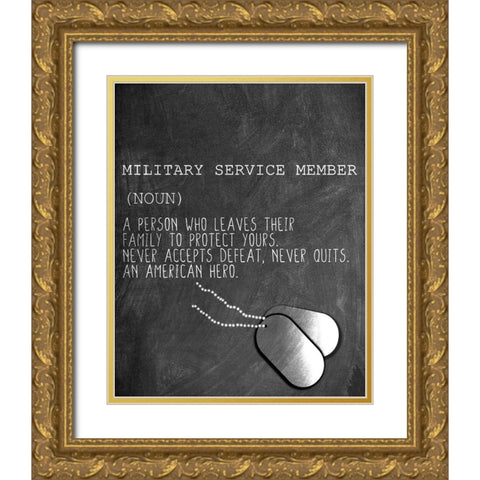A Military Service Member Gold Ornate Wood Framed Art Print with Double Matting by Allen, Kimberly