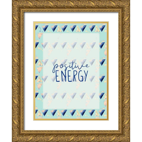 Positive Gold Ornate Wood Framed Art Print with Double Matting by Allen, Kimberly