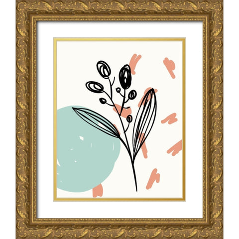 Spring Organics 1 Gold Ornate Wood Framed Art Print with Double Matting by Allen, Kimberly
