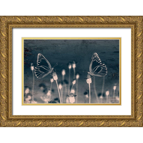 Butterfly Love Gold Ornate Wood Framed Art Print with Double Matting by Allen, Kimberly