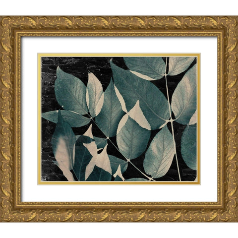 Dusty Leaves 2 Gold Ornate Wood Framed Art Print with Double Matting by Allen, Kimberly