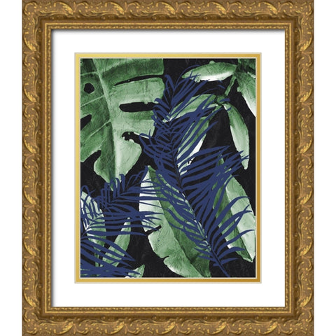 Tropic Palms 1 Gold Ornate Wood Framed Art Print with Double Matting by Allen, Kimberly