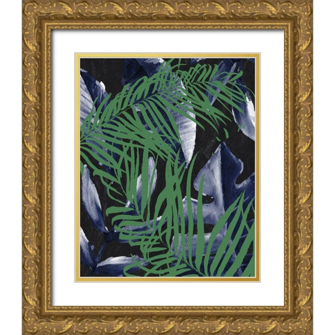 Tropic Palms 2 Gold Ornate Wood Framed Art Print with Double Matting by Allen, Kimberly