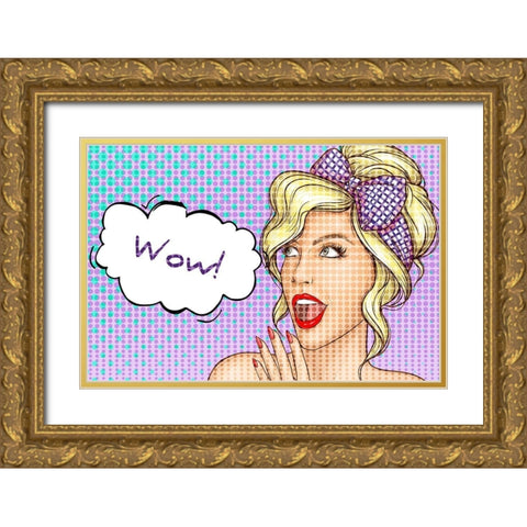 Wow 1 Gold Ornate Wood Framed Art Print with Double Matting by Allen, Kimberly