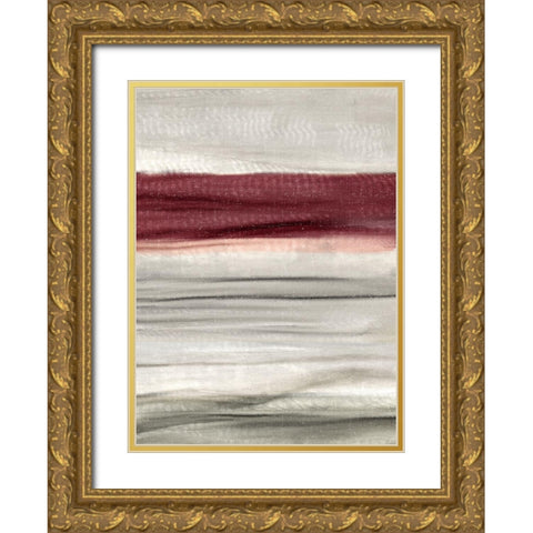 Layered Red 1 Gold Ornate Wood Framed Art Print with Double Matting by Allen, Kimberly
