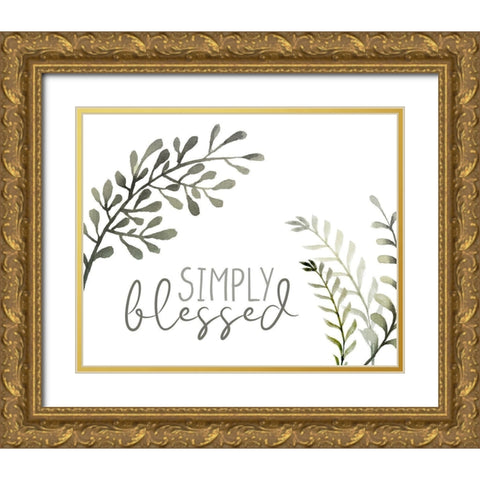 Simple Blessed Branches Gold Ornate Wood Framed Art Print with Double Matting by Allen, Kimberly