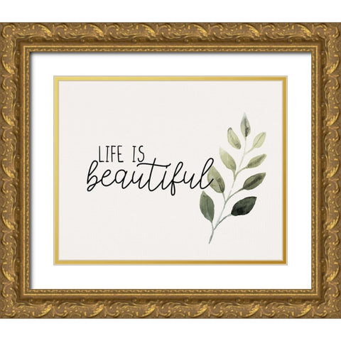 Watercolor Sage 4 Gold Ornate Wood Framed Art Print with Double Matting by Allen, Kimberly