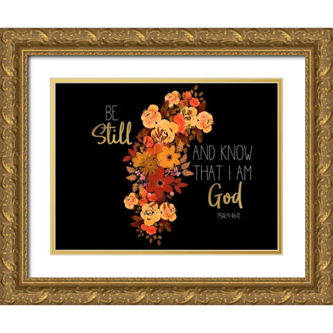 Be Still Spice floral v2 Gold Ornate Wood Framed Art Print with Double Matting by Allen, Kimberly
