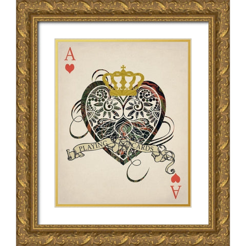 Ace 1 Gold Ornate Wood Framed Art Print with Double Matting by Allen, Kimberly