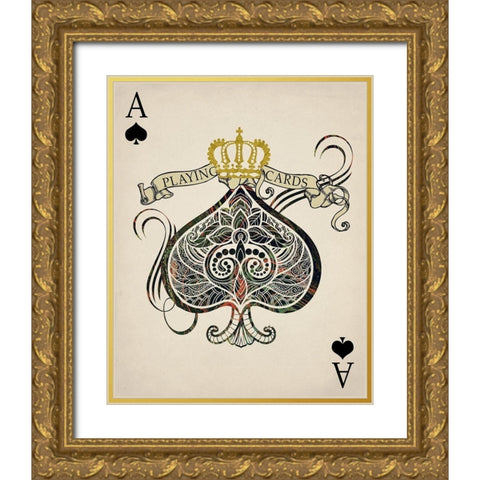Ace 2 Gold Ornate Wood Framed Art Print with Double Matting by Allen, Kimberly