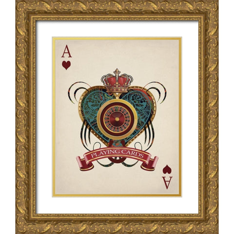 Playing Cards 1 Gold Ornate Wood Framed Art Print with Double Matting by Allen, Kimberly