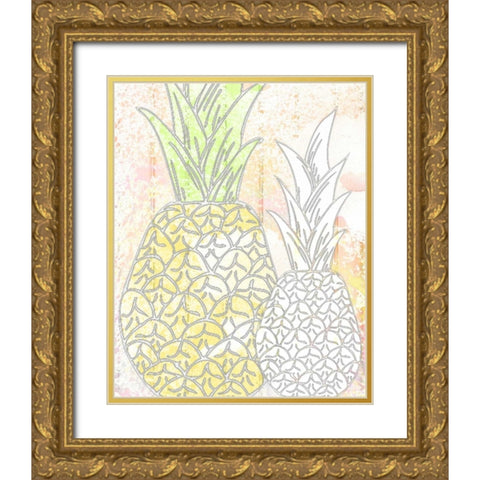 Pinneapple 1 Gold Ornate Wood Framed Art Print with Double Matting by Allen, Kimberly