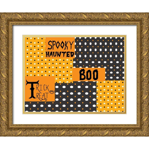 BOO Gold Ornate Wood Framed Art Print with Double Matting by Allen, Kimberly
