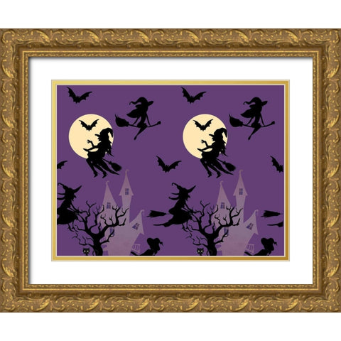 Witchy Gold Ornate Wood Framed Art Print with Double Matting by Allen, Kimberly