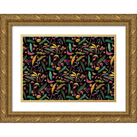 Palms and Hearts Gold Ornate Wood Framed Art Print with Double Matting by Allen, Kimberly