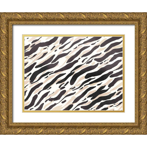 Zebra Mask Gold Ornate Wood Framed Art Print with Double Matting by Allen, Kimberly