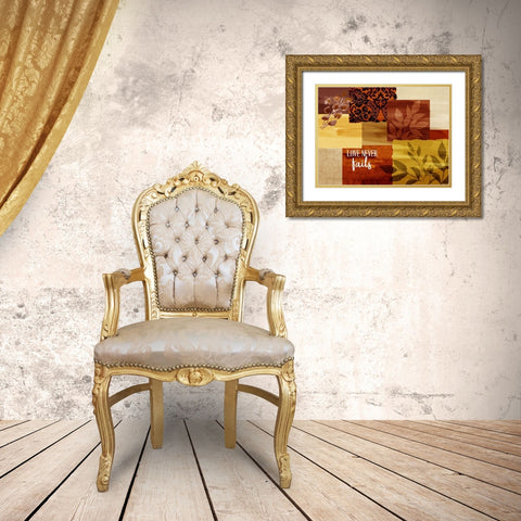 Love Never Fails Gold Ornate Wood Framed Art Print with Double Matting by Allen, Kimberly