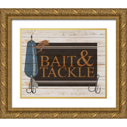 Bait and Tackle V2 Gold Ornate Wood Framed Art Print with Double Matting by Allen, Kimberly